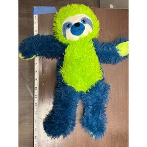 Peek-a-boo Toys 15” Green & Blue Sloth Plush Stuffed Animal